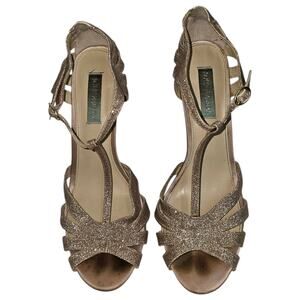 Betsey Johnson Sparkly Gold Heels Women's Size 10